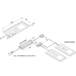 LED bajo mueble Eco-Pad F set x 2 4.000K aluminio