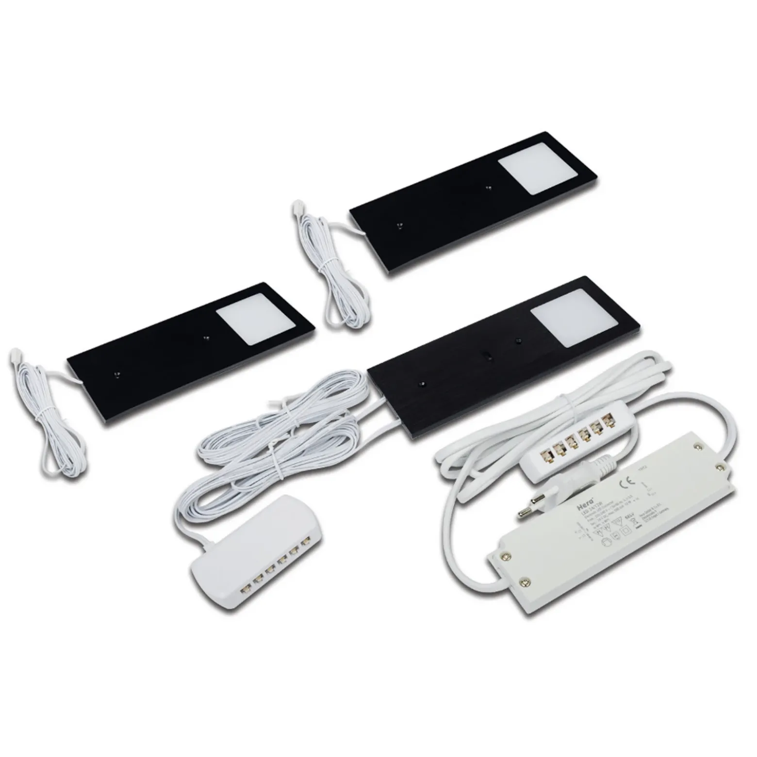 LED bajo mueble Eco-Pad F set x 3 4.000K negro