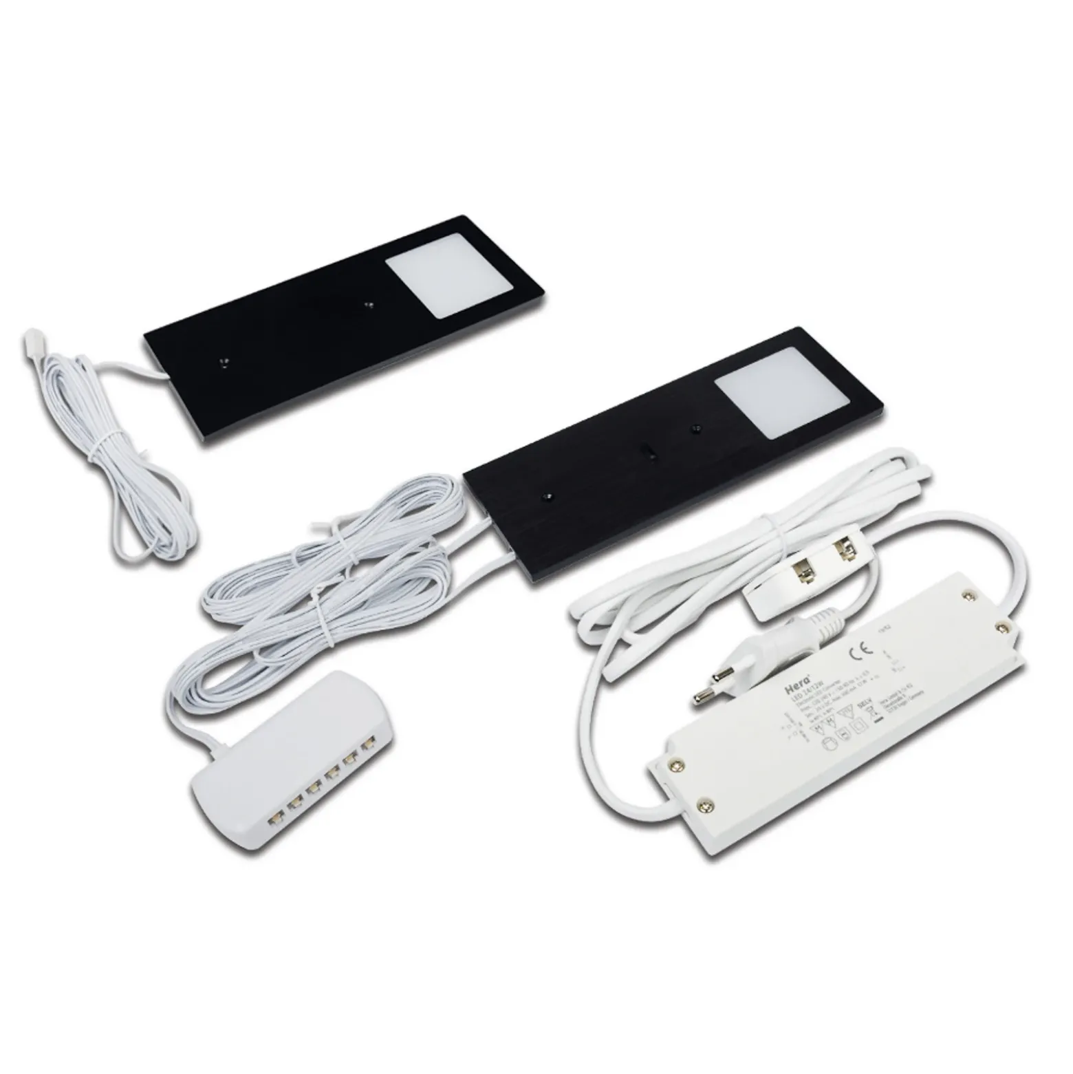 LED bajo mueble Eco-Pad F set x 2 4.000K negro