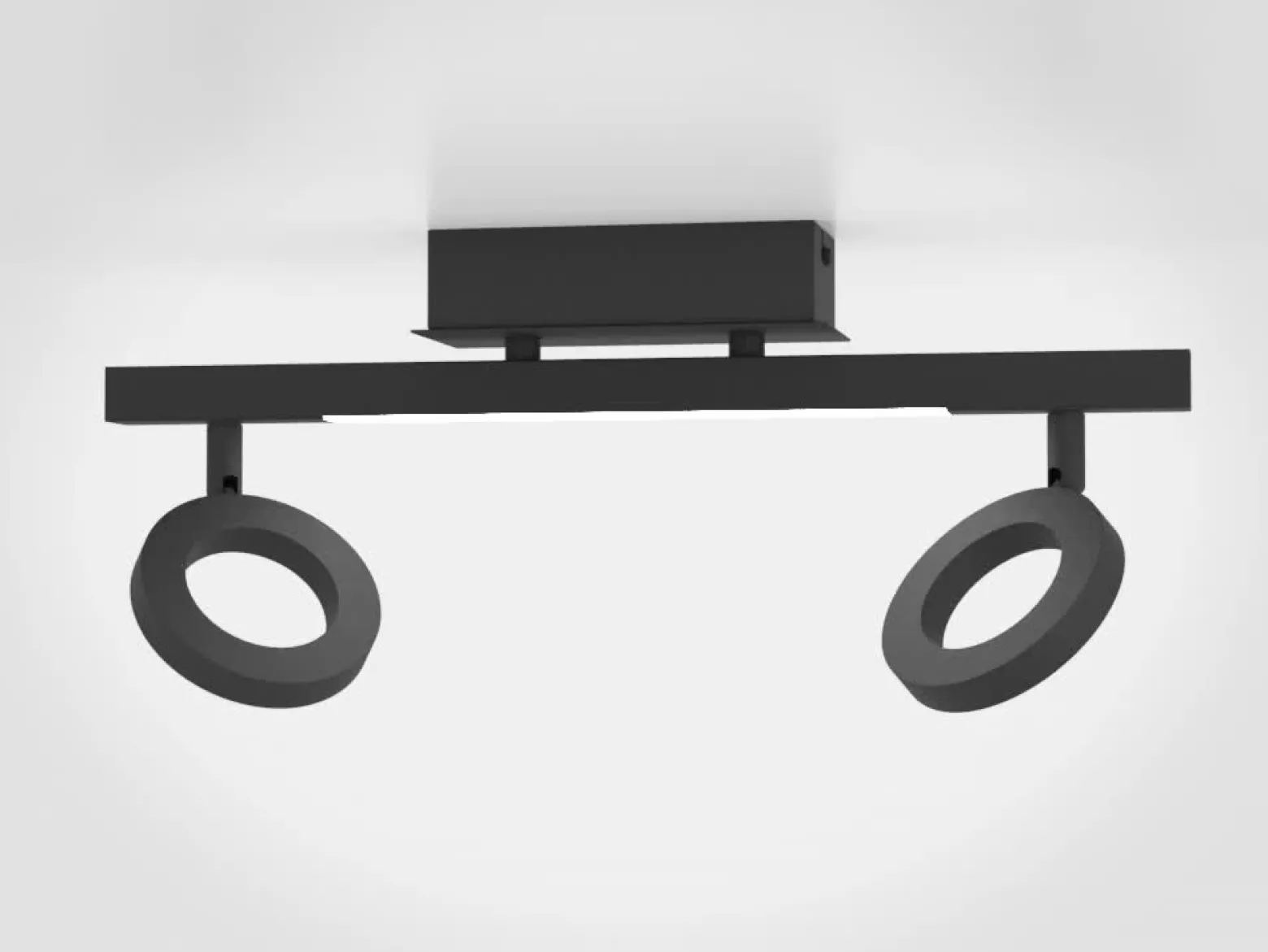 LED downlight Cardillio 2 negro con dos Ring