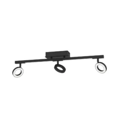 LED downlight Cardillio 2 negro con tres Ring