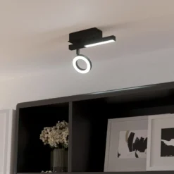 LED downlight Cardillio 2 negro con un Ring