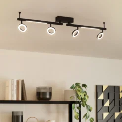 LED downlight Cardillio 2 negro con cuatro Ring