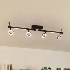 LED downlight Cardillio 2 negro con cuatro Ring