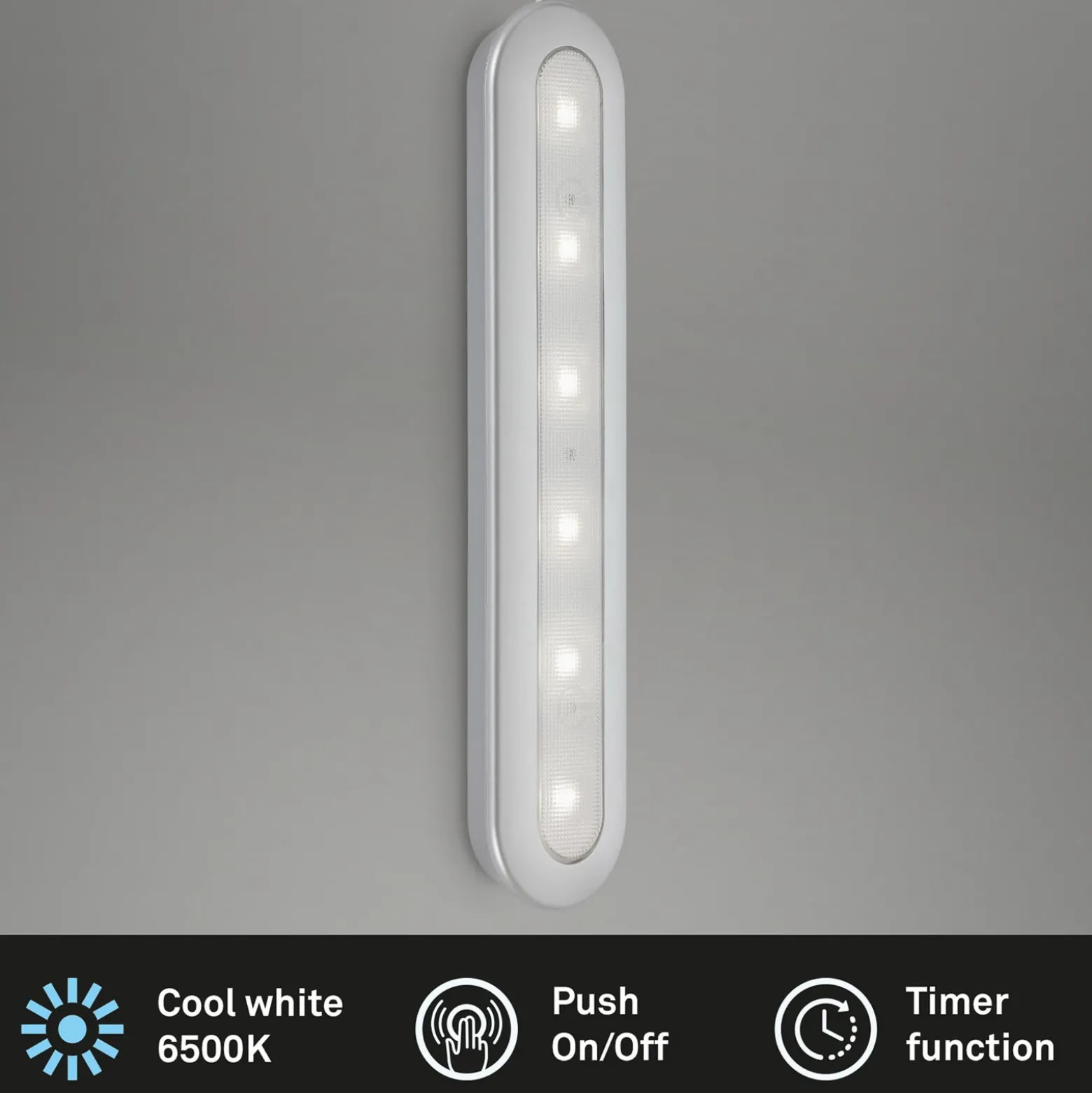 LED-push-light Row funciona con pilas 6.500K 30 cm
