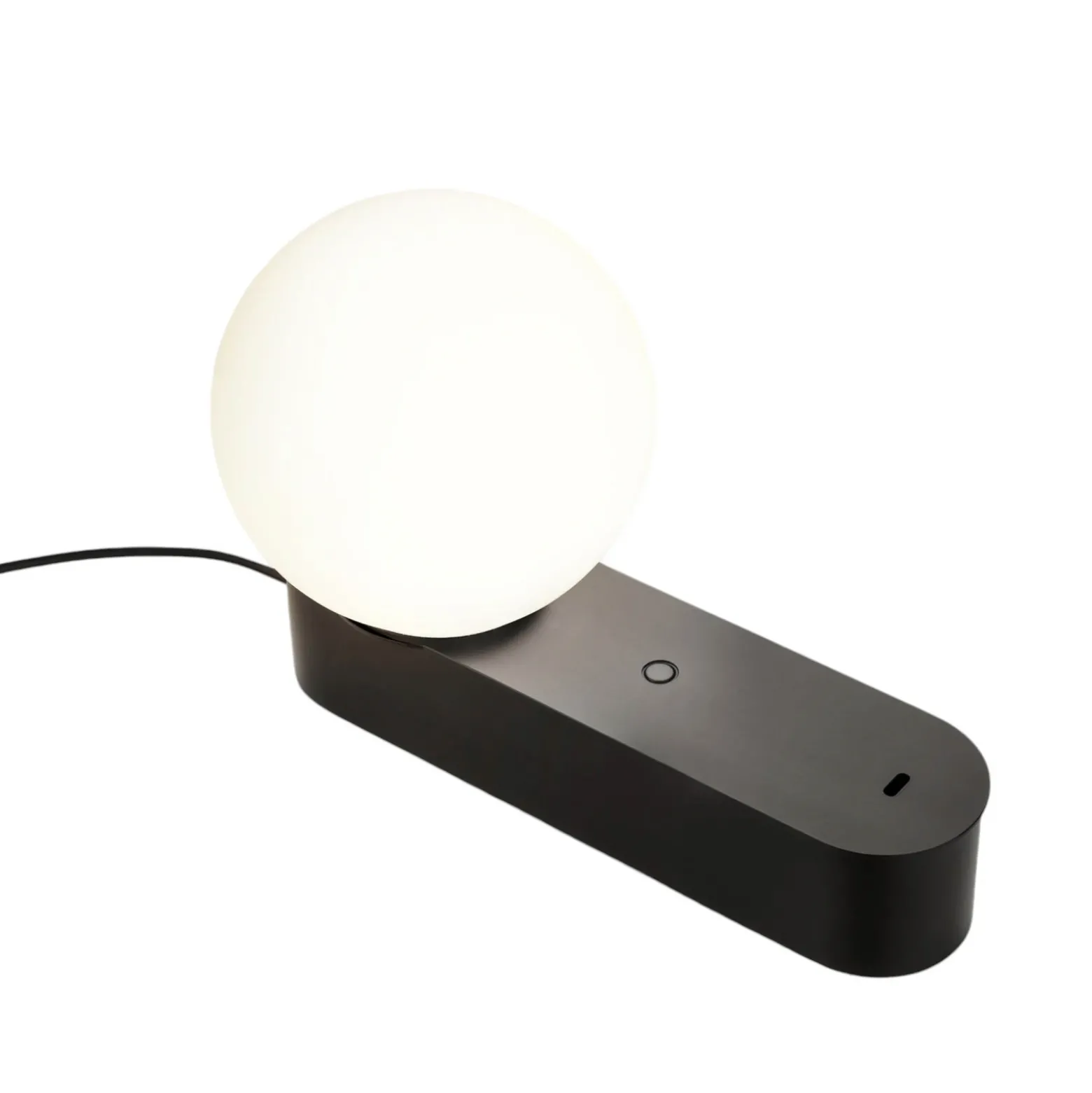 LEDS-C4 Lámpara de mesa LED Perlina, negra, longitud 22,8 cm