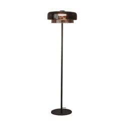 LEDS-C4 Lámpara de pie LED Niveles, 2 capas, negro, cristal, CCT