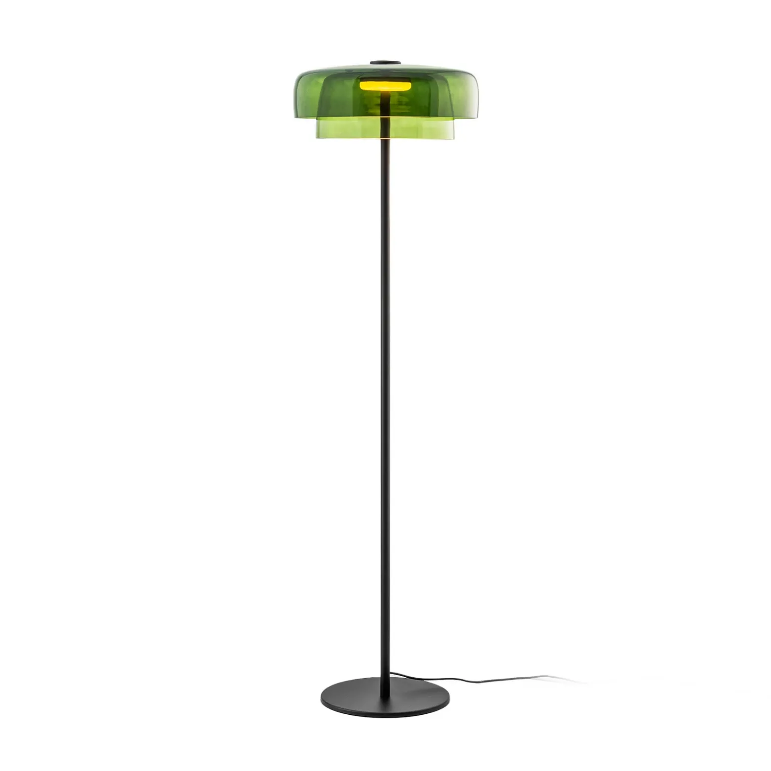 LEDS-C4 Lámpara de pie LED Niveles, 2 capas, verde, cristal, CCT