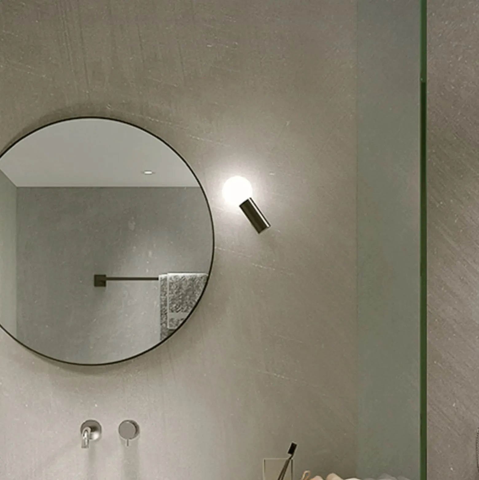 LEDS-C4 Mist aplique para baño 1 luz negro