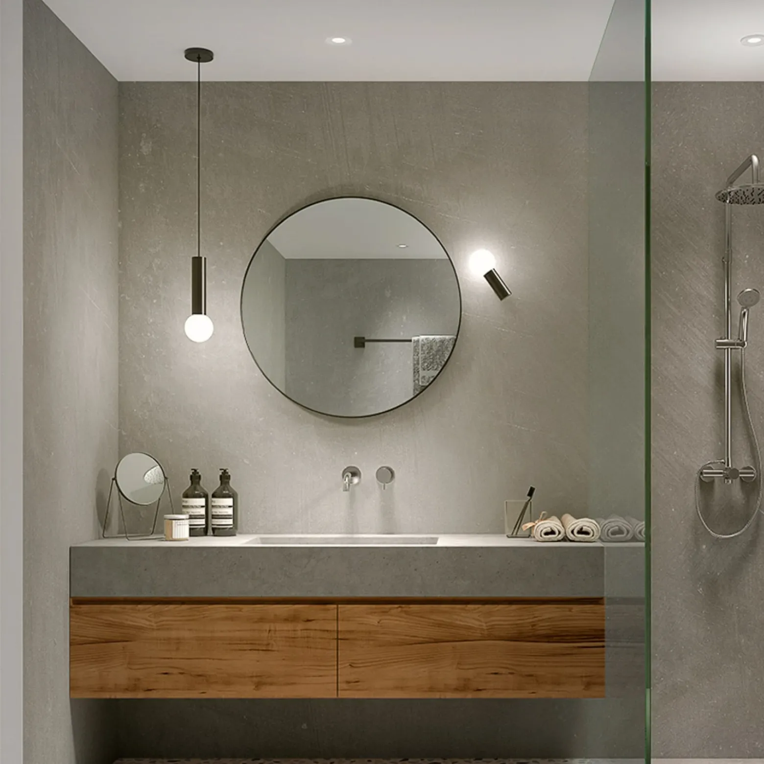 LEDS-C4 Mist aplique para baño 1 luz negro