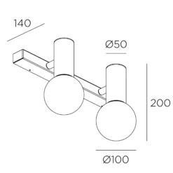 LEDS-C4 Mist aplique para baño 2 luces negro
