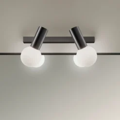 LEDS-C4 Mist aplique para baño 2 luces negro