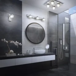 LEDVANCE Aplique de pared LED Orbis Flame, 1 luz, cromo, IP44