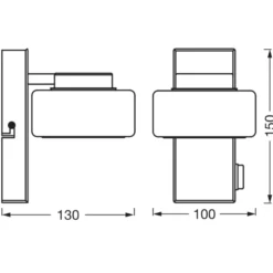 LEDVANCE Aplique de pared LED Orbis Flame, 1 luz, cromo, IP44