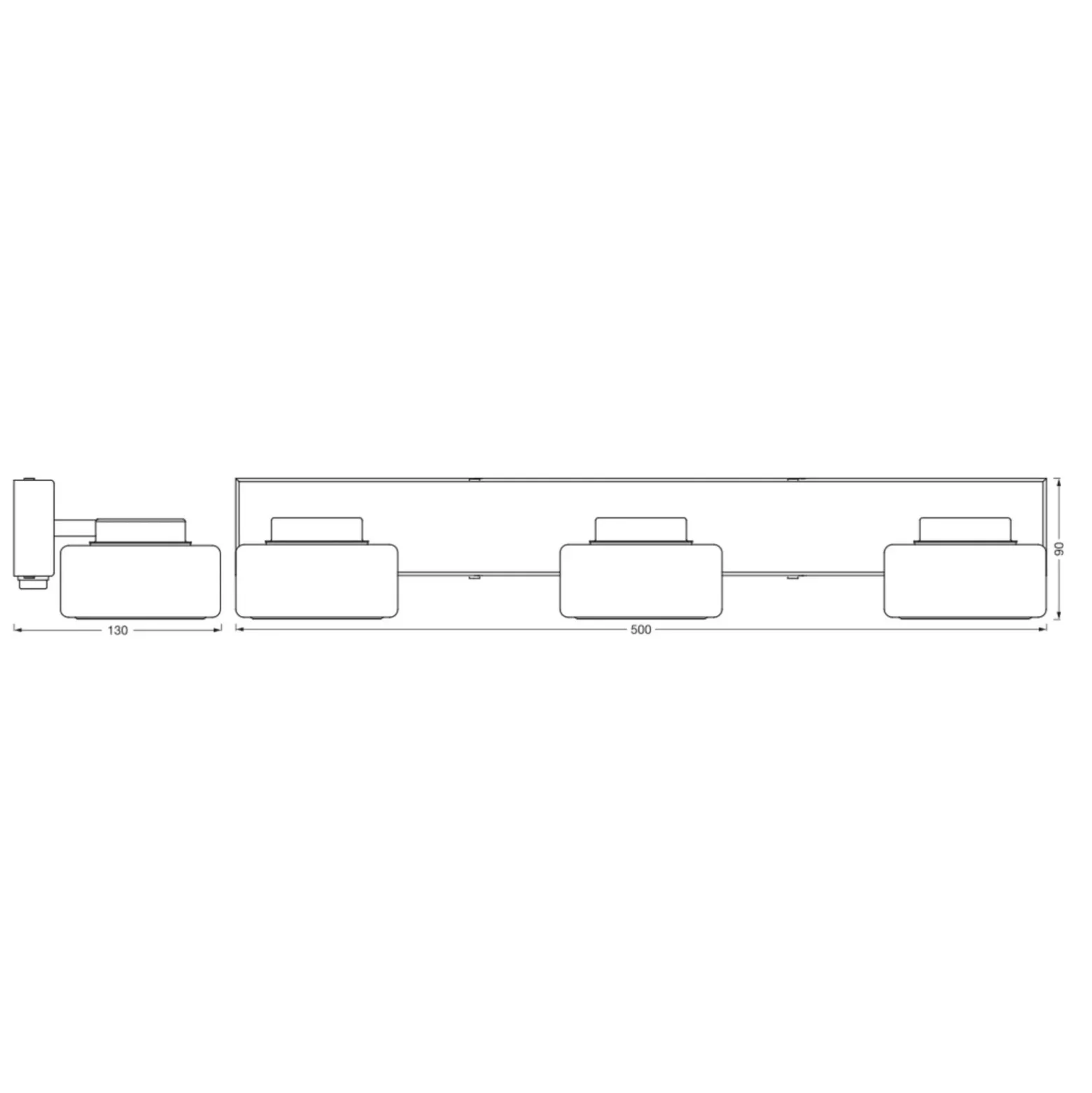 LEDVANCE Aplique de pared LED Orbis Flame, 3 luces, cromo, IP44