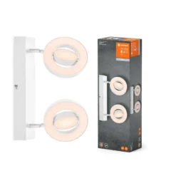 LEDVANCE LED downlight Saturn, CCT, 2 luces, largo, blanco