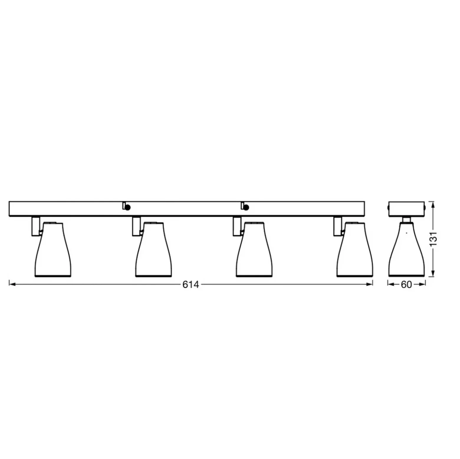 LEDVANCE Pear foco de superficie GU10 4 luz gris