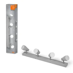 LEDVANCE Pear foco de superficie GU10 4 luz gris