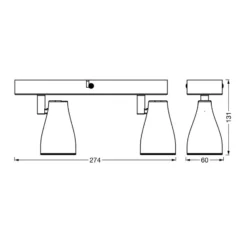 LEDVANCE Pear foco de superficie GU10 2 luz negro