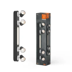 LEDVANCE Plafón LED Neptune, 4 focos, negro