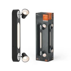 LEDVANCE Plafón LED Neptune, 2 focos, negro