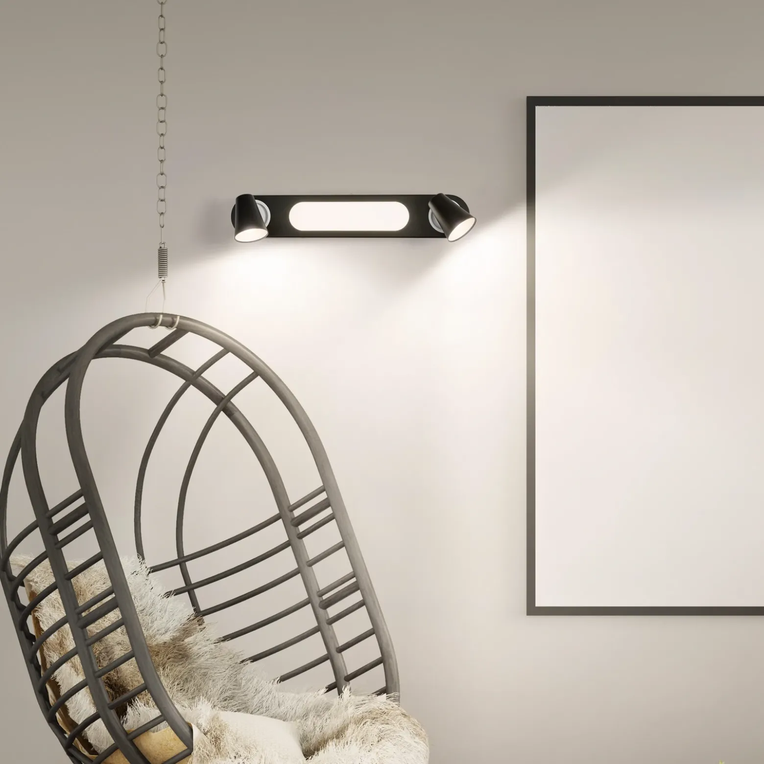 LEDVANCE Plafón LED Neptune, 2 focos, negro