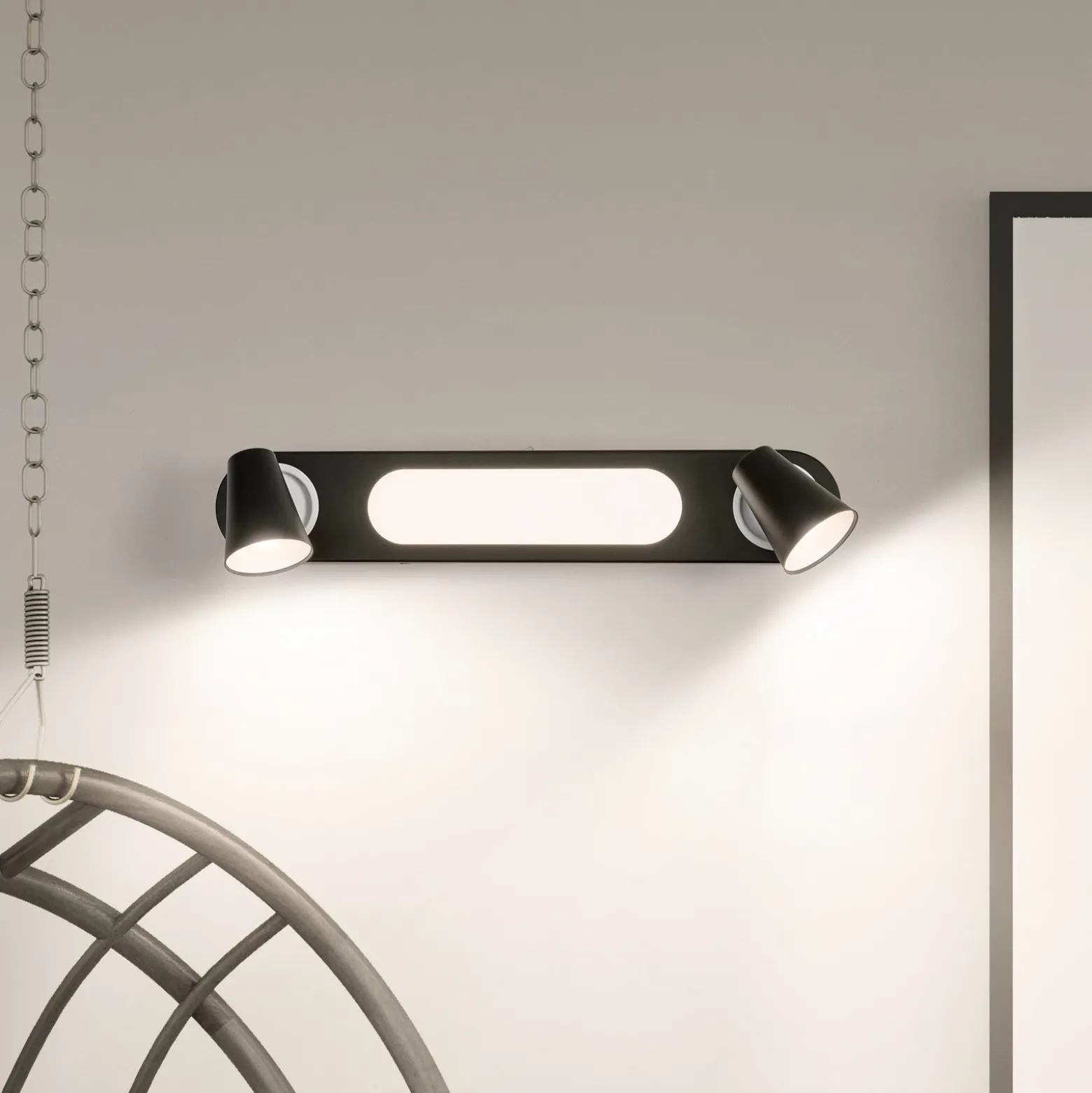 LEDVANCE Plafón LED Neptune, 2 focos, negro