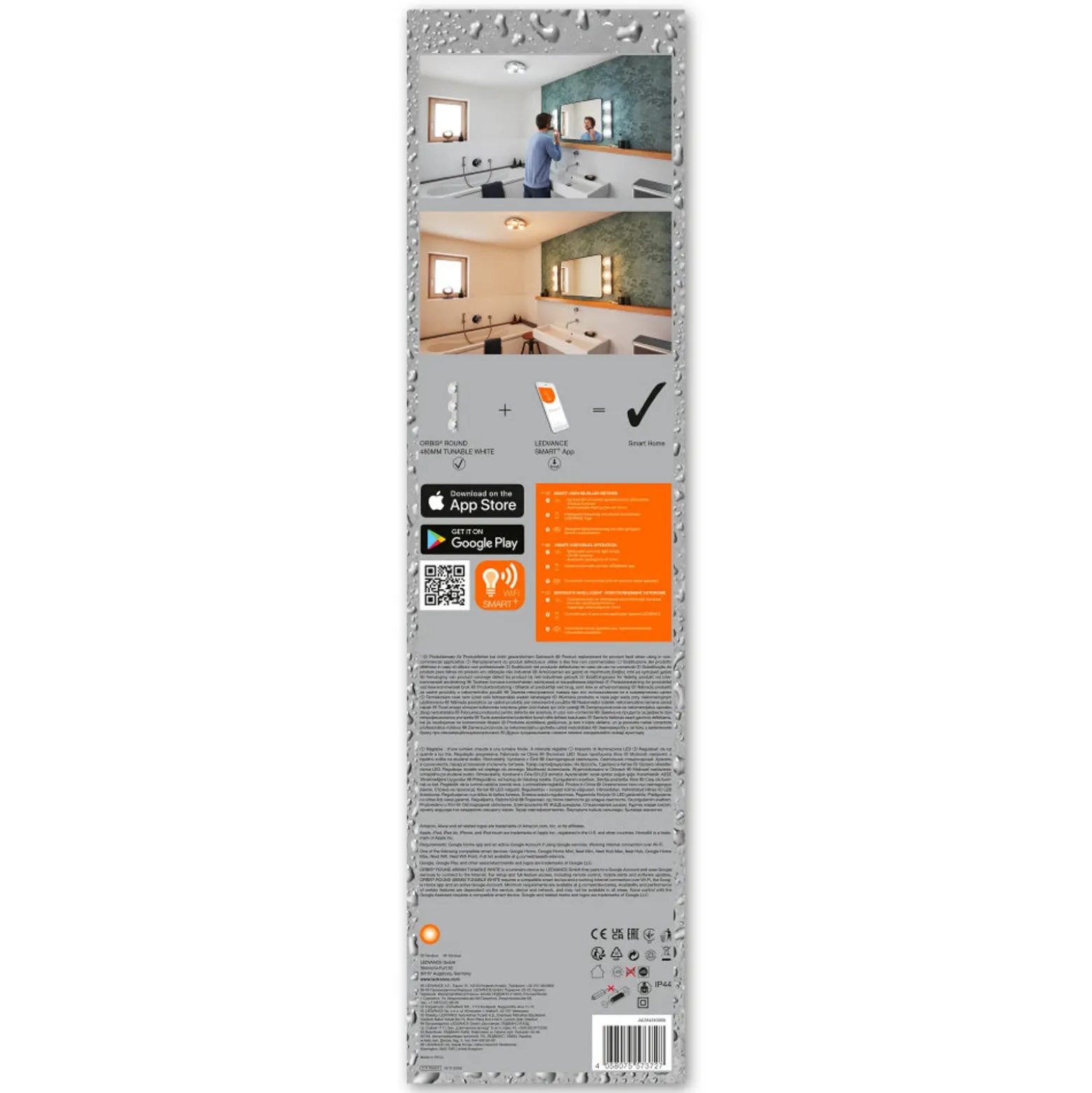 LEDVANCE SMART+ WiFi Orbis Wall Round, largo 48 cm