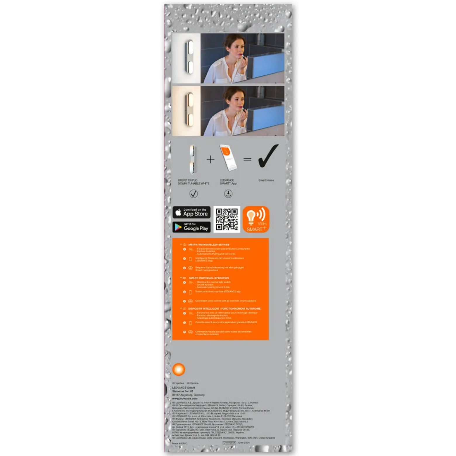LEDVANCE SMART+ WiFi Orbis Wall Duplo plata 2