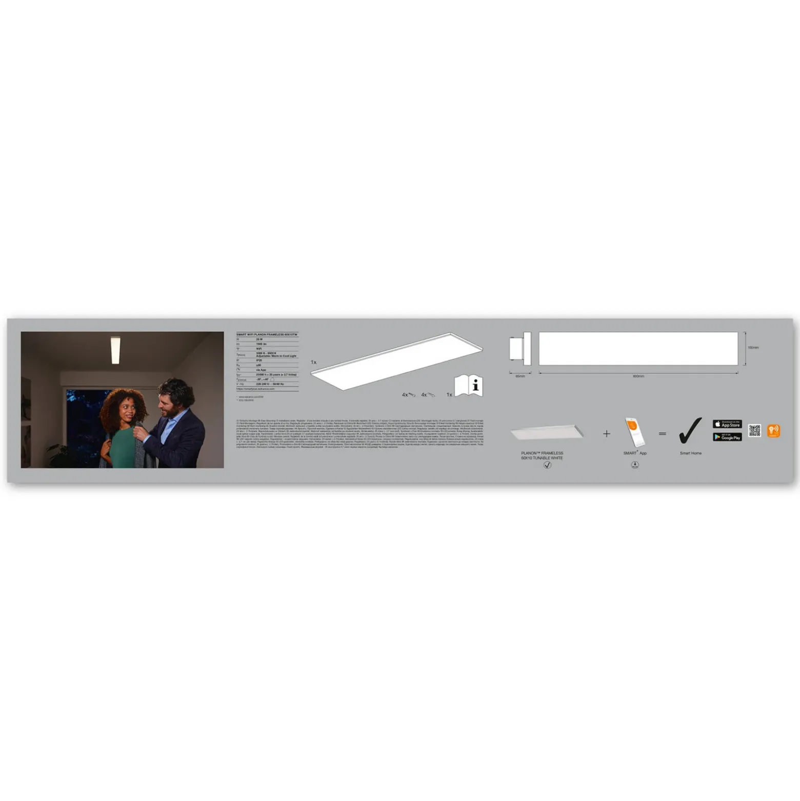 LEDVANCE SMART+ WiFi Planon panel LED CCT 60x10cm