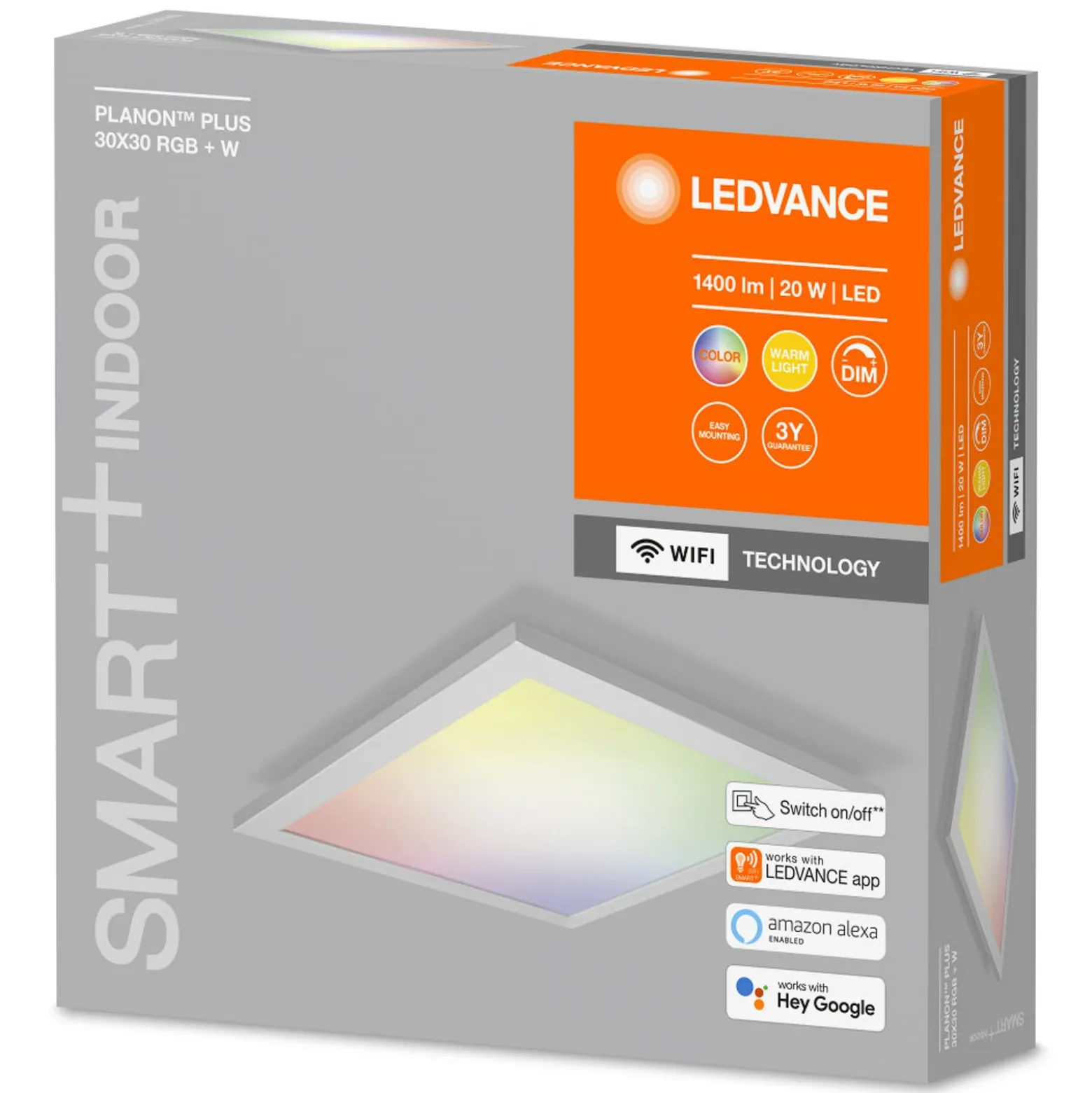 LEDVANCE SMART+ WiFi Planon Plus, RGBW, 30 x 30 cm