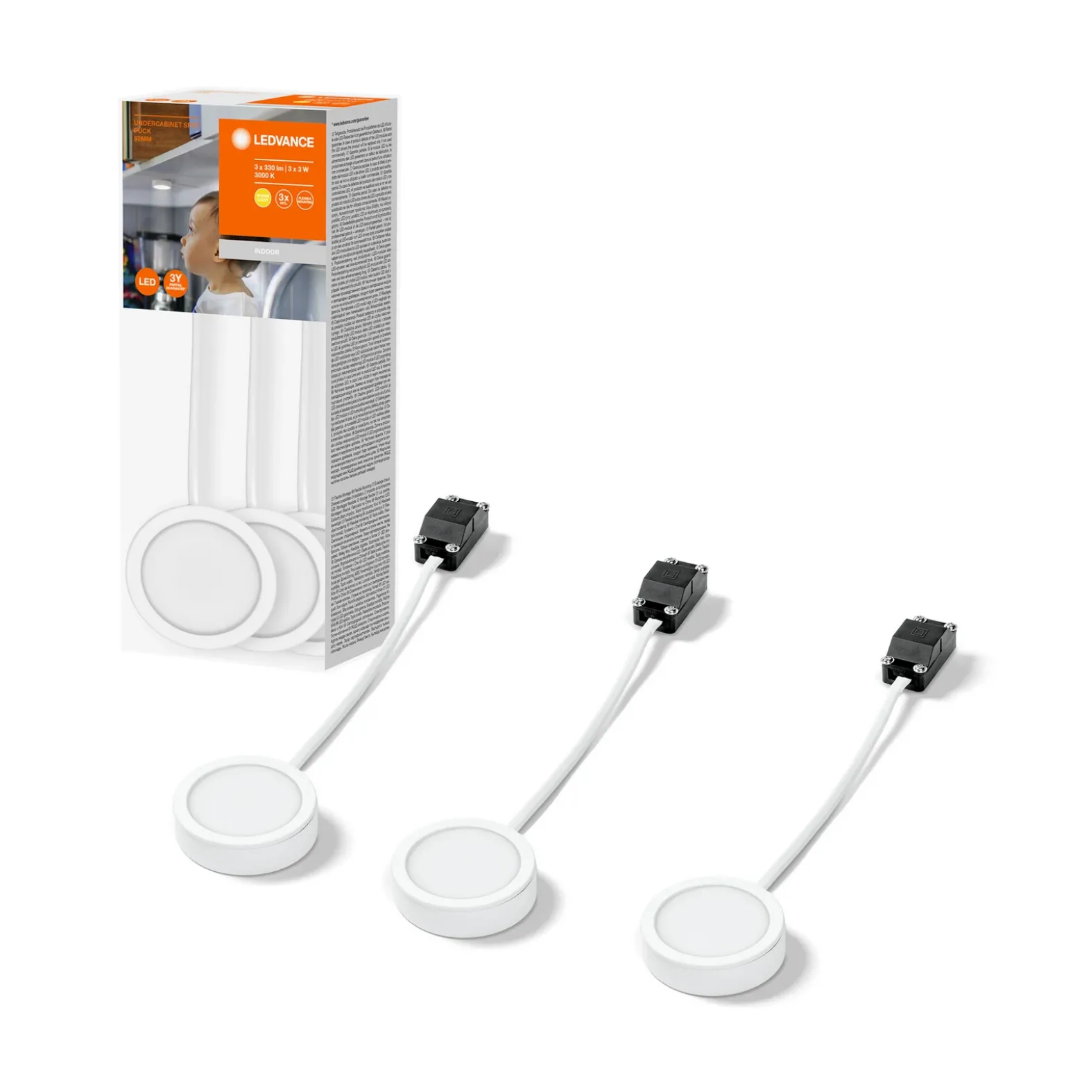 LEDVANCE Undercabinet Puck mueble LED 3 ud blanco