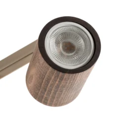 Legno downlight de techo, lineal, 3 luces, marrón / latón, madera