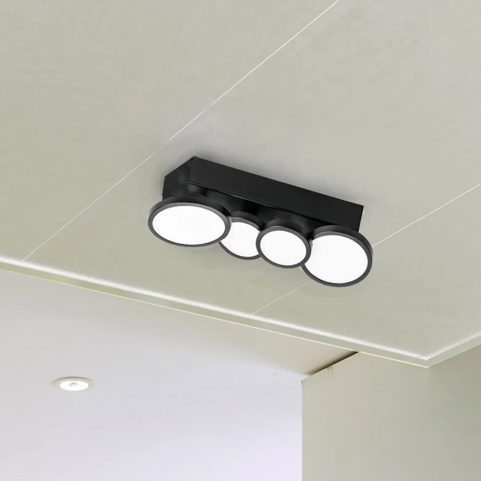 LIGHTME plafón LED Aqua GU10 4 luces negro