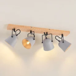 Lindby Adalin plafón, 4 luces, gris