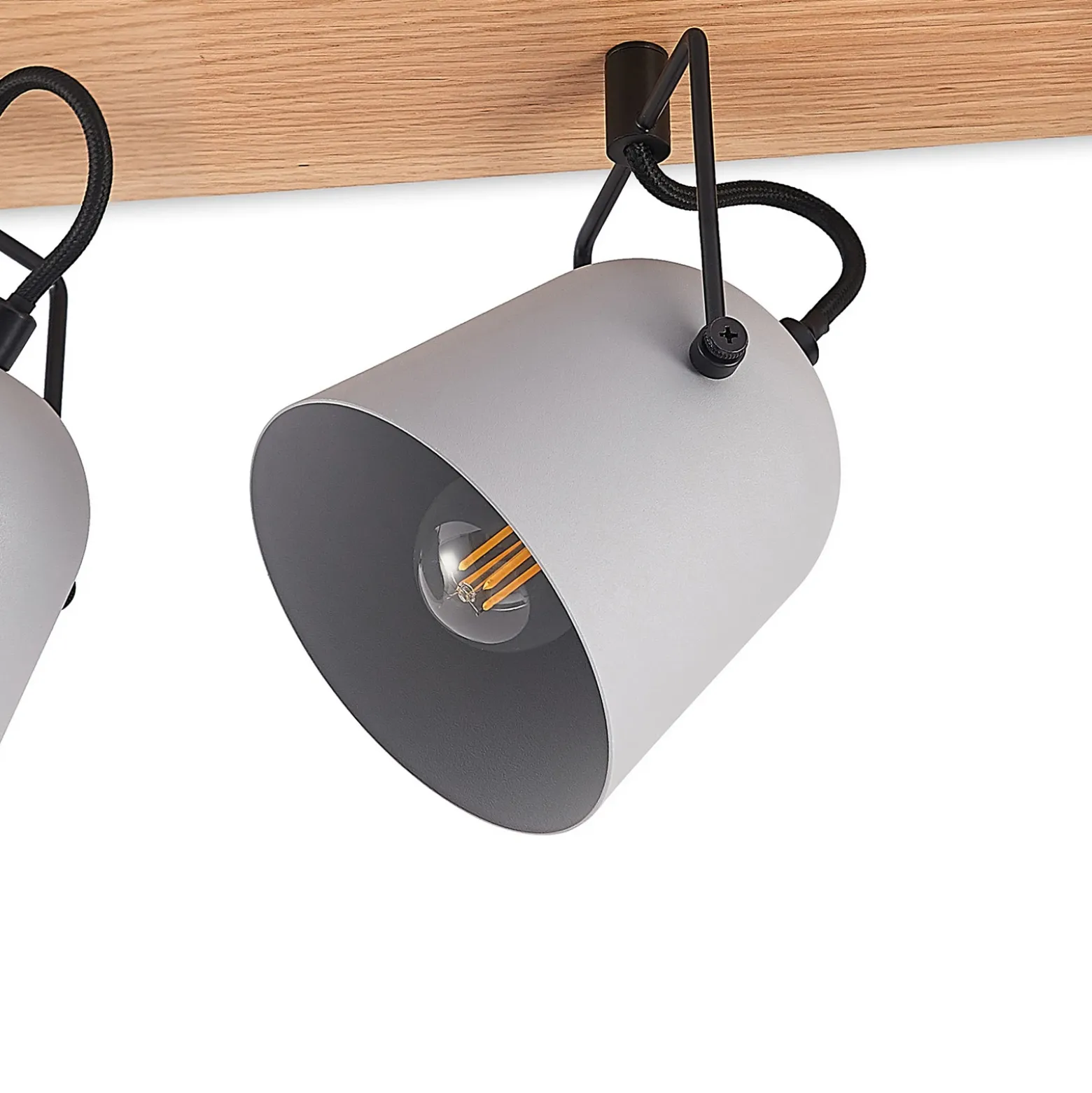 Lindby Adalin plafón, 4 luces, gris