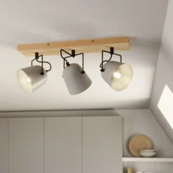 Lindby Adalin plafón, 3 luces, gris