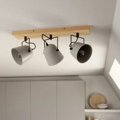 Lindby Adalin plafón, 3 luces, gris