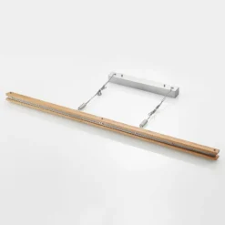 Lindby Alimara lámpara colgante LED, madera, longitud 138 cm