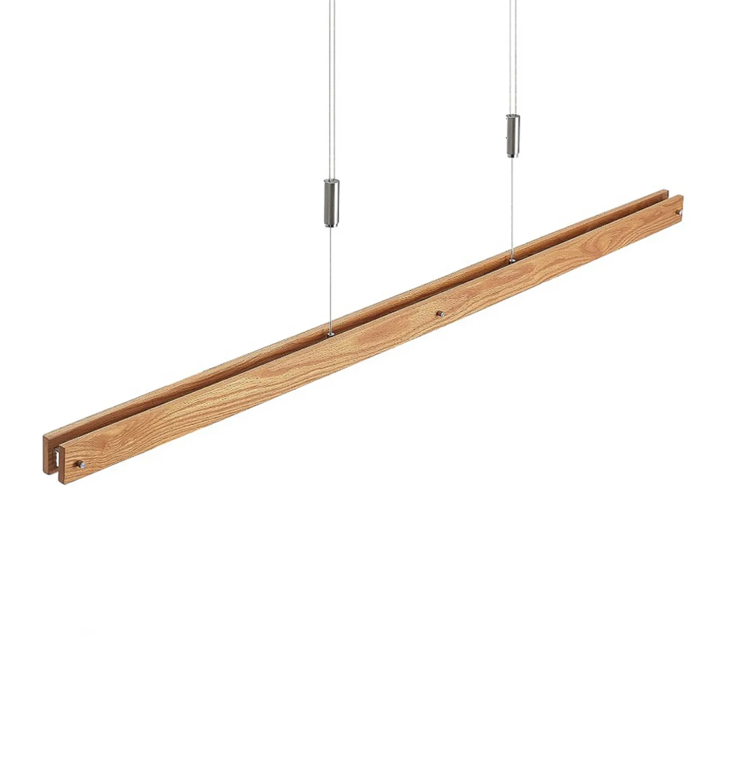Lindby Alimara lámpara colgante LED, madera, longitud 138 cm