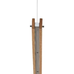 Lindby Alimara lámpara colgante LED, madera, longitud 138 cm