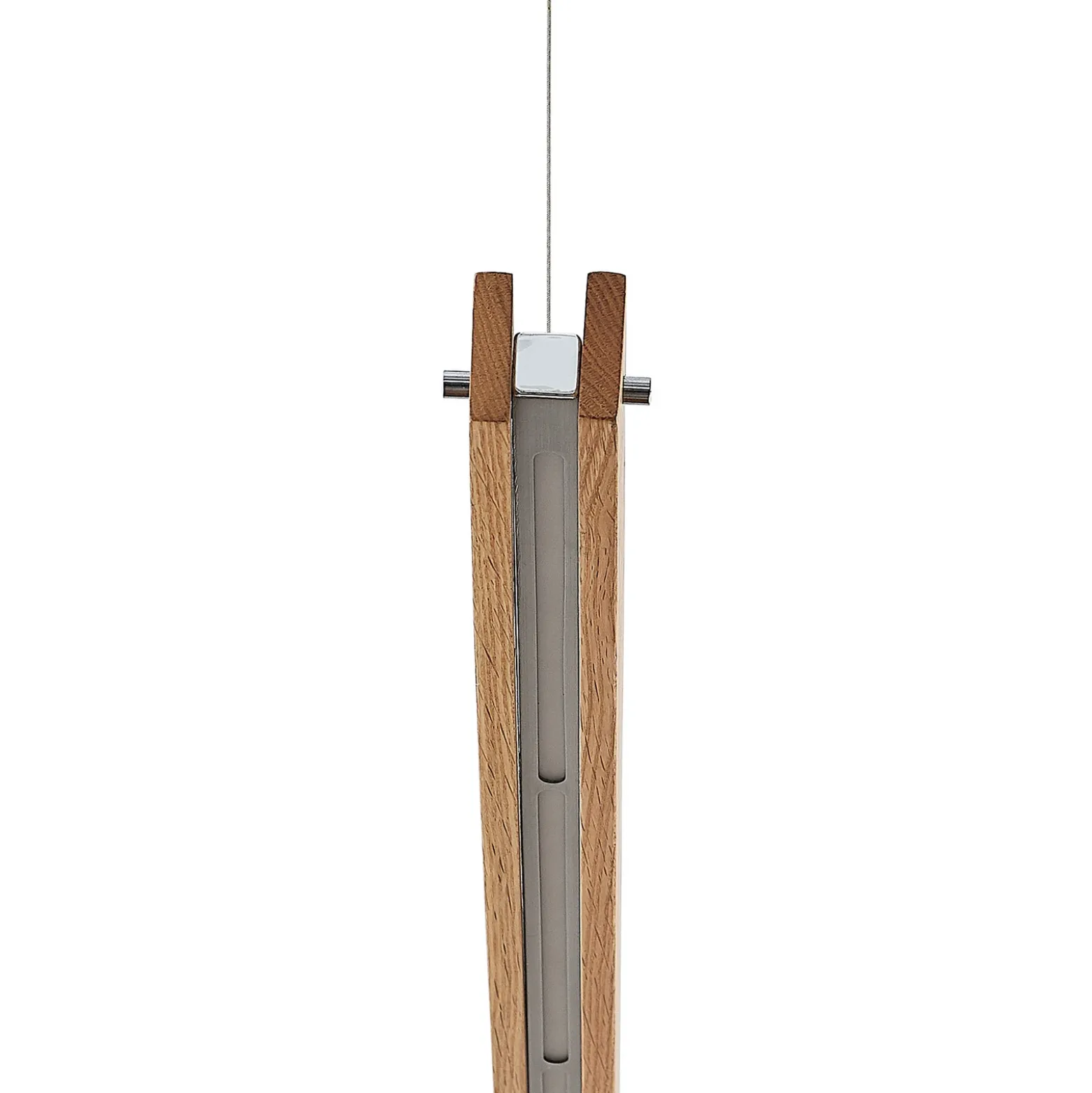 Lindby Alimara lámpara colgante LED, madera, longitud 138 cm