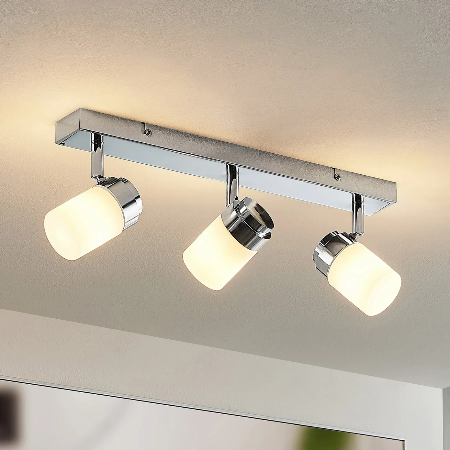 Lindby Alimari downlight de techo, cromo, largo
