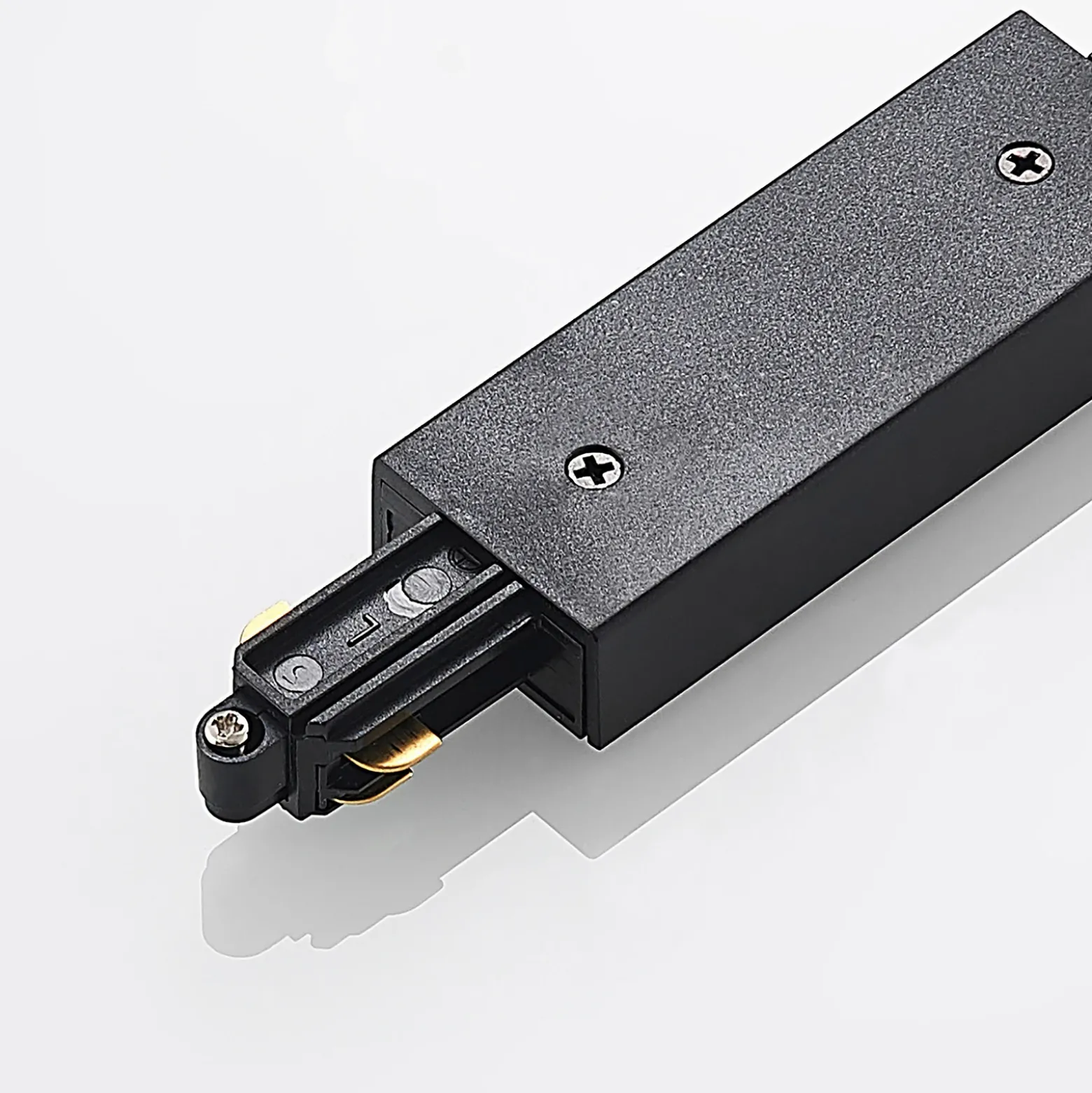 Lindby Alimentador central Linaro, negro, sistema de riel monofásico