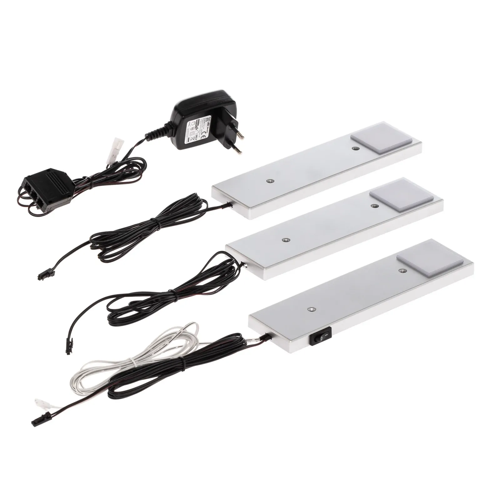 Lindby Amaryll lámpara LED bajo mueble, 3 ud plata