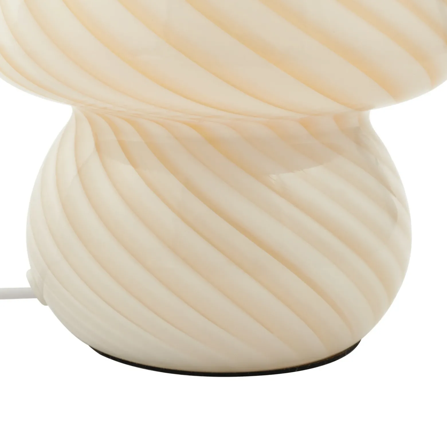 Lindby Andriana lámpara de mesa, amarillo/blanco, cristal, Ø 15 cm