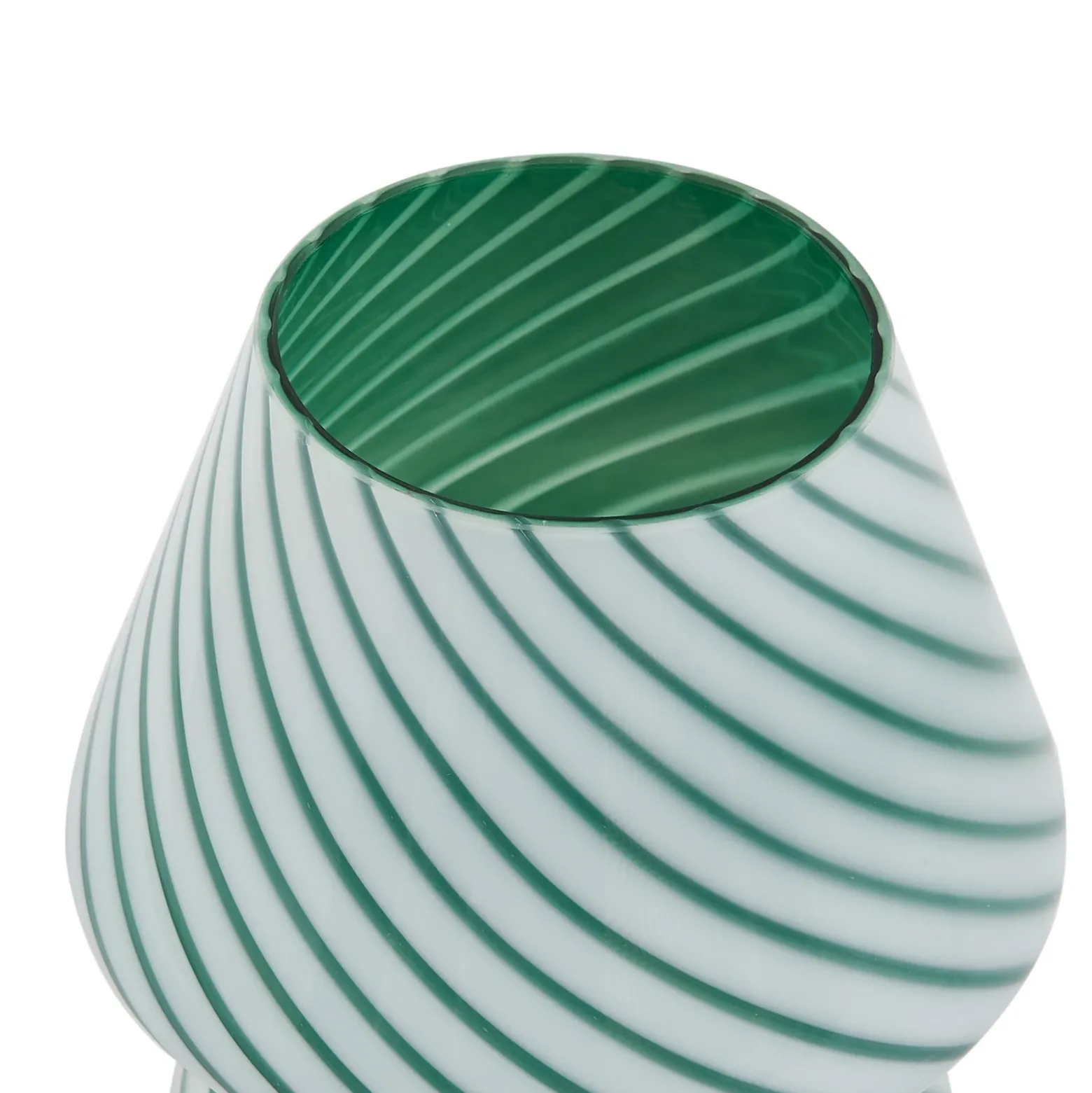 Lindby Andriana lámpara de mesa, verde/blanco, cristal, Ø 15 cm