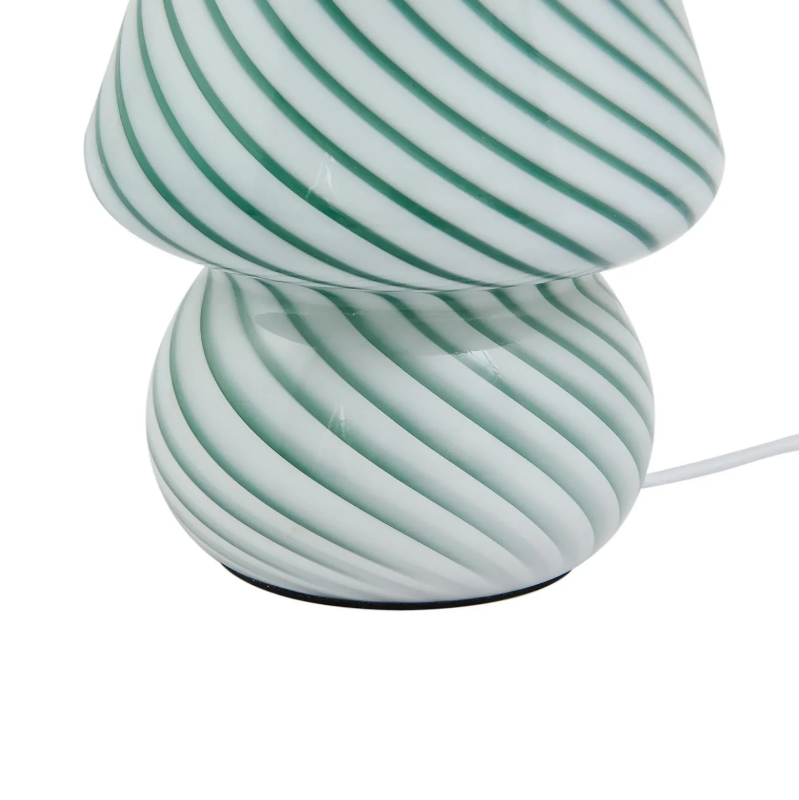 Lindby Andriana lámpara de mesa, verde/blanco, cristal, Ø 15 cm