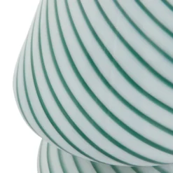 Lindby Andriana lámpara de mesa, verde/blanco, cristal, Ø 15 cm