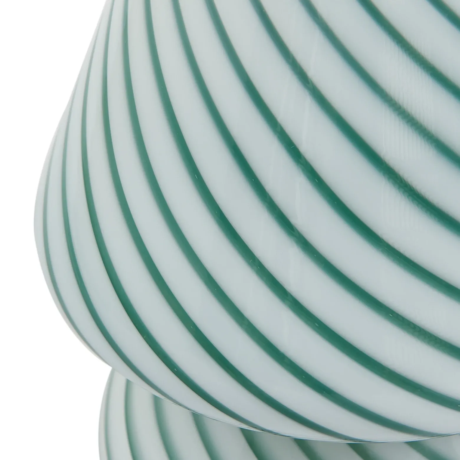 Lindby Andriana lámpara de mesa, verde/blanco, cristal, Ø 15 cm